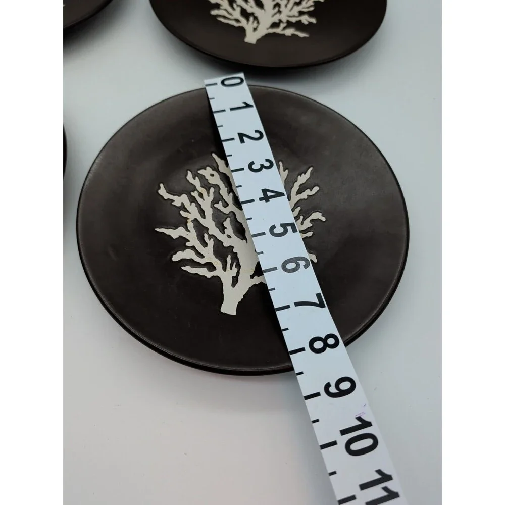 Z Gallerie Salad Plates Brown Coral Branches Set Of 4 Ocean Beach Salt Water
